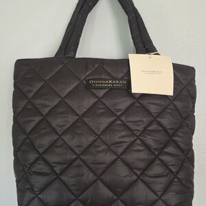 Donna Karan Cashmere Mist Quilted Tote Black